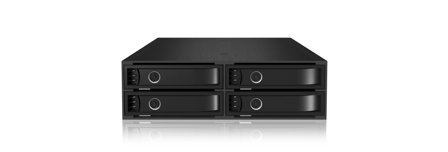 ICY BOX BACKPL 4X2,5IN6-15MMSAS/SATA IN 1X 5,25IN BAY DUAL CHANNEL BLACK ACCS