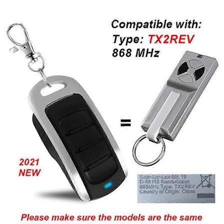 Chamberlain TX2REV Garagien Oven Ohjain Kaukosäädin Vaihto Käsikäyttöinen 868MHz Portin Avaimen Fob Lähetin {db}