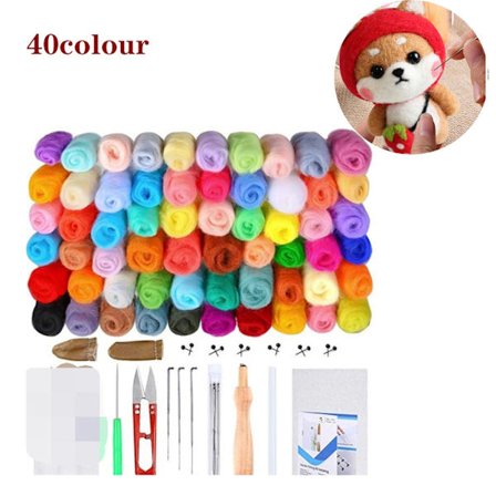 40 farger ullgarn for filting
