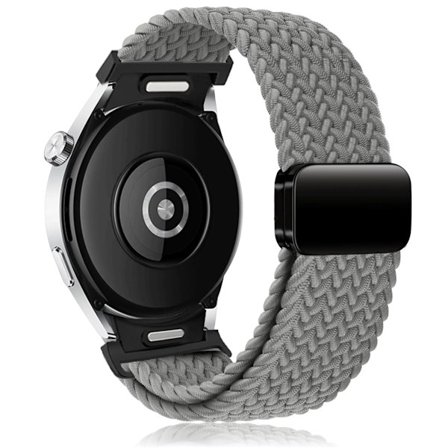 Flettet armbånd for Samsung Galaxy Watch 6 4 classic/5 Pro 45mm 47mm 43mm 44mm 40mm Magnetisk armbånd uten mellomrom Galaxy Watch 6 stropper grå