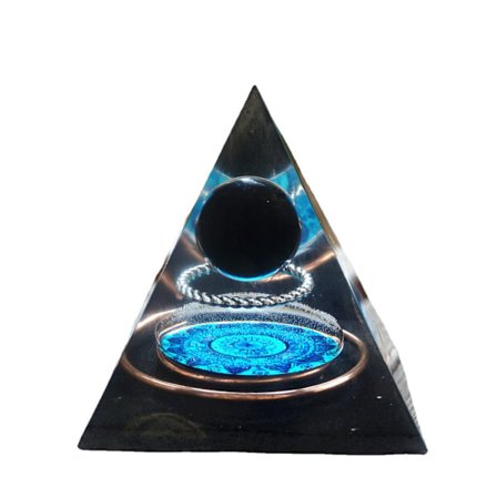 Orgon Pyramide Obsidian Kugle Gave Nubisk Orgon Pyramide for Succes Helbredende Krystaller Pyramide Helbredende Sten Beskyttelse Reiki