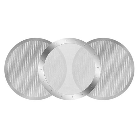 3-pak genanvendelige metalkaffefiltre til kaffemaskine, sølv