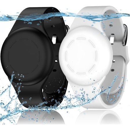 Vanntett AirTag Armbånd for Barn [2-pakning] Kompatibel med Apple AirTag Finnere med Myk Silikon, Anti-Tapte G