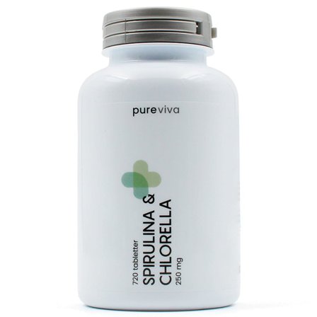 Pureviva Spirulina & Chlorella 250 mg 720 tabl., Helse & Madvarer, Ingredienser, Spirulina