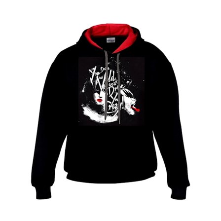 Kiss - Kiss loving ass Red and Black Ho Hoodie