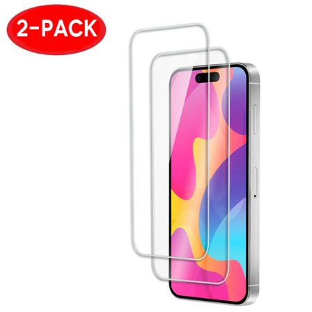 2-Pack - iPhone 15 skjermbeskytter i herdet glass