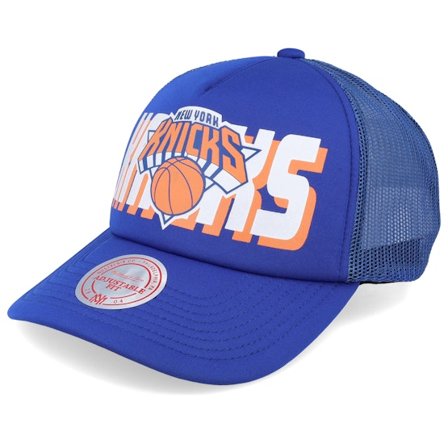 Mitchell & Ness - NBA Blå trucker Caps - New York Knicks Billboard Blue Trucker @ Hatstore