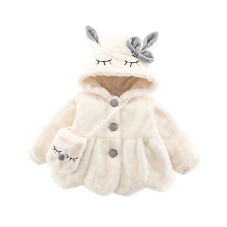 Flickor Varm Vinterrocka Med Luva I Konstgjord Päls Fleecejacka För Småbarn Bebis