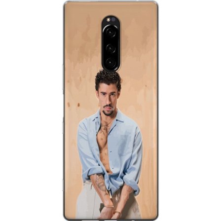 Kompatibelt Mobildeksel til Sony Xperia 1 Bad Bunny Super Bowl-inspirert grafikk med NFL-trofé og San Francisco-bro i sportdesign