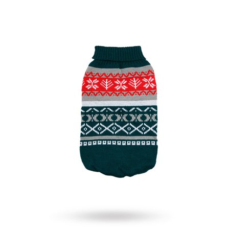 Urban Pup - Green Fair Isle Vintage - Strikket Hundegenser - Hundeklær, Koseklær, Fest & Utkledning, Hundesko på Doggie.no