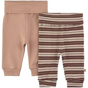 Buddy & Hope 2-Pack Chocolate/Oak GOTS Baby Trousers - Bottoms - 62/68 cm - Brown