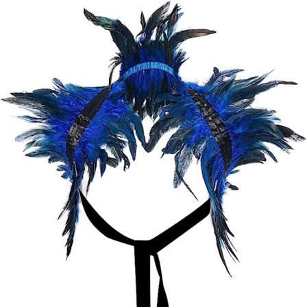 Fjærkappe Fjærsjal BLÅTT