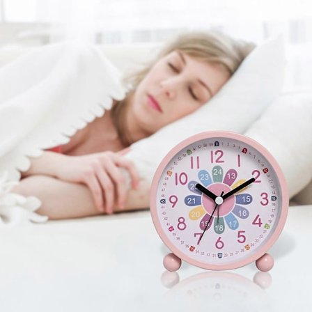 Barnväckarklocka, analog väckarklocka, tystgående, inlärningsväckarklocka, barnkvartsväckarklocka för tonåringar