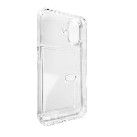 iPhone 15 Plus Skal med Korthållare, Slim Skyddande Stöttåligt Genomskinligt Mobilfodral för iPhone 15 Plus