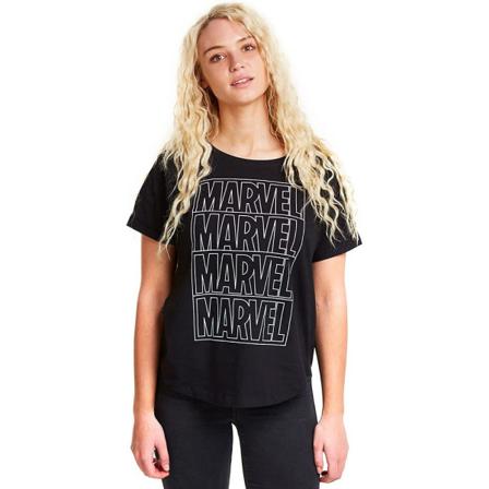 Marvel T-shirt Med Logotyp För Dam/dam Xl Svart