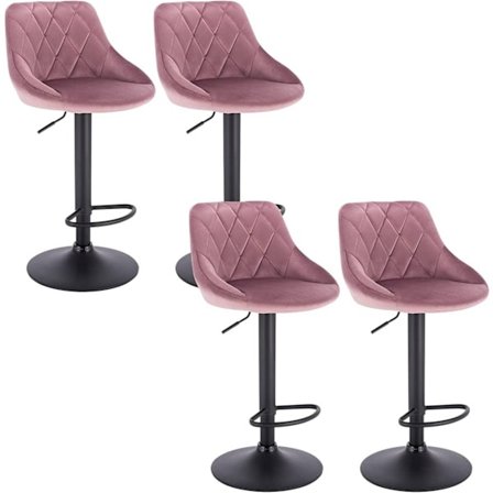 Rootz Velvet -baarijakkarat - Säädettävät tasotuolit - Kääntyvät baarituolit - Ylellinen mukavuus - Tukeva muotoilu - Monipuolinen käyttö - 84cm-106cm