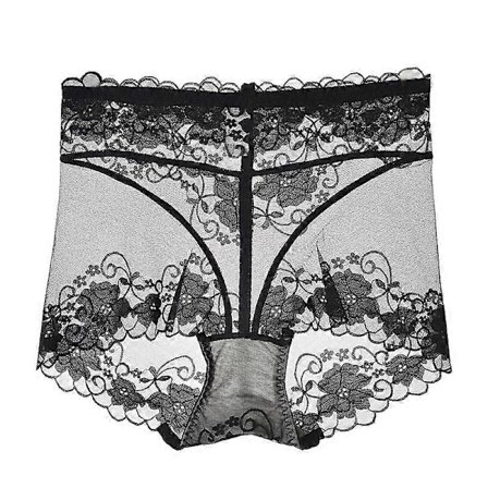 Sexede trusser til kvinder frække til sex/leg enkel ensfarvet blonde komfortable underbukser trusser gennemsigtigt mesh undertøj, sort