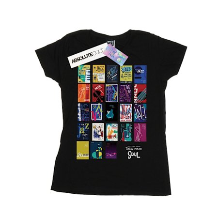 Disney Womens/Ladies Soul Jazz Poster Wall Bomull T-Shirt XL Svart
