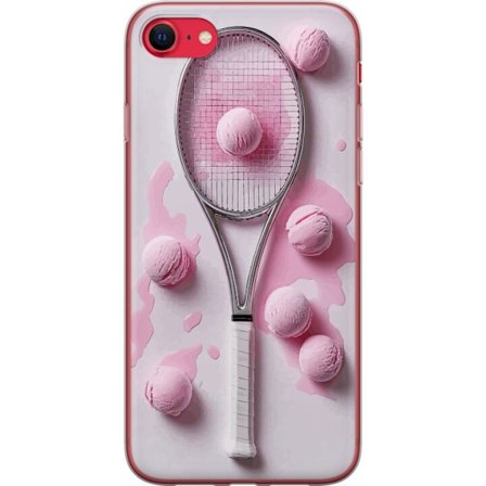 Kompatibel Mobilcover til Apple Apple iPhone 8 Rosa glaskugler og tennisketsjer i et kreativt stillbillede med legende popfølelse og moderne design,