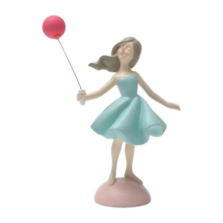 2026 Resin Jente Holder Ballong Statue Samlerobjekt Skulptur for Peis Skap Stue Hjem Dekor[YJD]