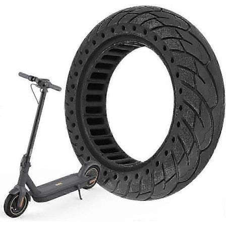 60/70-6,5 Massiva Gummidäck, 10 x 2,5 Massiva Däck för Segway Ninebot Max G30/Max G30D/Max G30 D2/Scotex H20 Elscooter, 10 Tum Fram eller Bak H