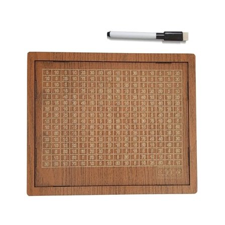 Genanvendelig sparegris med markeringsskyde mål - Træ Sparegris Fødselsdagsgave null - 5000