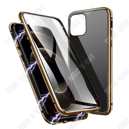 Magnetfodral - TD - iPhone 12 - Aluminium - Härdat glas - 360° skydd