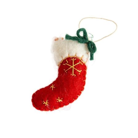 Jule hængende dekoration hængende filt vedhæng RØD STRØMPEL