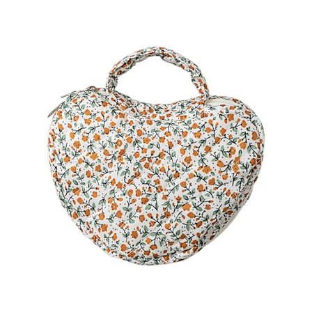 Stilfuld Hjerteformet Blomstret Kosmetiktaske Quiltet Stor Kapacitet Toiletartikler Organizer til Rejseopbevaring Makeup Pung Multicolor
