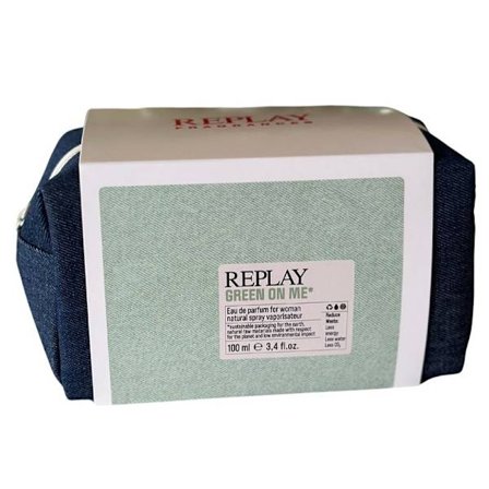 Giftset Replay Green On Me Woman Edp 100ml + Pochette