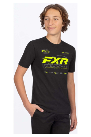 T-Skjorte FXR Race Division Premium Barn Svart/Hivis L