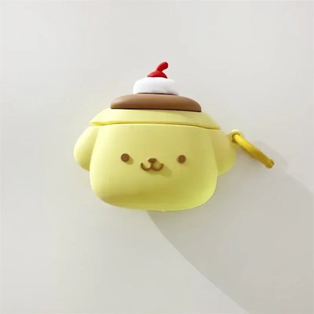 Tegneserie 3D Sanrio Pompompurin Silikone Etui til AirPods 1 2 3 Pro 2 Sødt Cover Iphone Øretelefon Tilbehør