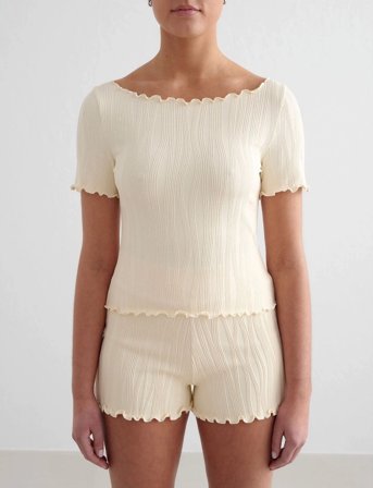 aim ́n Tulip Short Sleeve Top - White - S