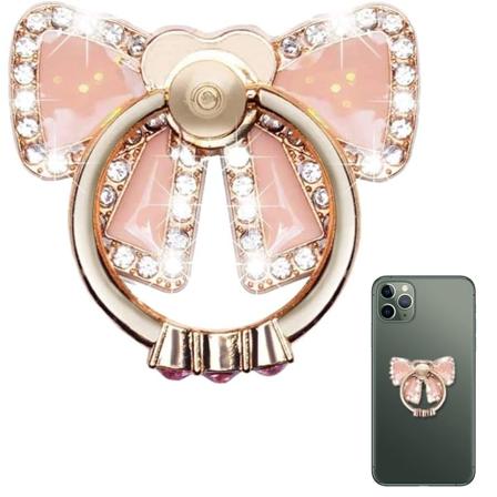 CDQ Ringholder til mobiltelefon, 360 graders rotation (roséguld)