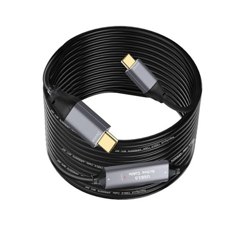 NÖRDIC 20m Aktiv USB 3.0 C til C-kabel, 5Gbps Super Speed USB-kabel