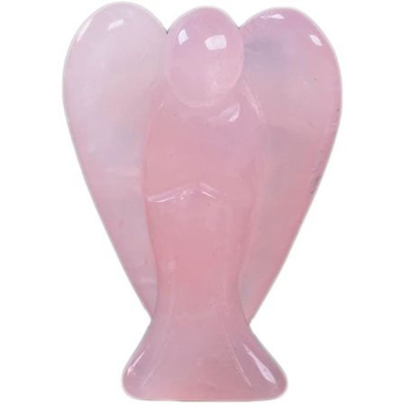 Snidad Rosé Kvarts Obsidian Edelsten Fred 1,5 tommer Engel Lomme