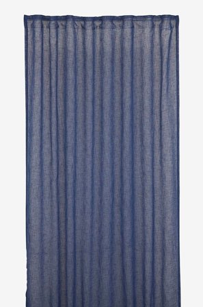 Boel & Jan - Gardinsæt Bosse 2-pak - Blå - Gardinfag med rynkebånd - 135X300 - Fra Homeroom