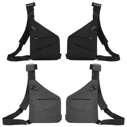 Lille Sling Bag Tegnebog Anti-Tyveri Skuldertaske Mænd Kvinder Crossbody Bag Grå Højre Side