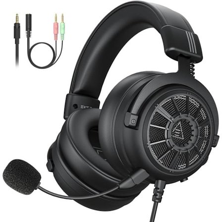 StarEngine S Spelheadset för PC, PS4, PS5, Switch, Xbox One, Xbox Series X/S - Trådbundna Spelhörlurar med Avtagbar Brusreducerande Mikrofon, 50mm Dr