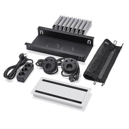 Kabelbokspakke UNIFY til QBUS/AUDREY fast stativ 3200-4000 mm, udstyret, lille, hvid