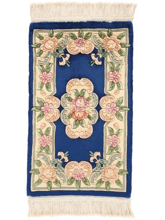 China 90 Line Teppich 52X87 Beige/Dunkelblau Wolle, China