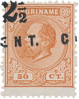 Suriname 1892 - NVPH 21 - Ingen gummiering - Ubrugt