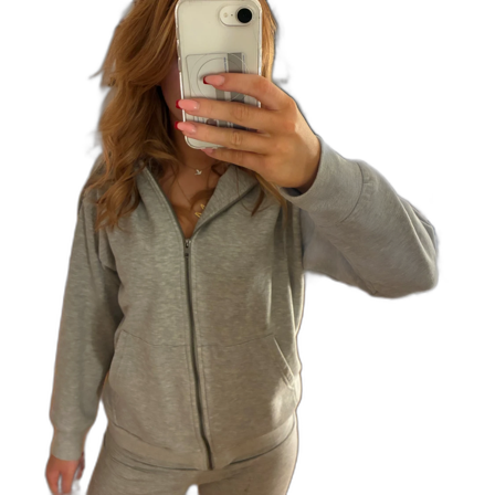 Grå zip hoodie