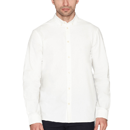 Knowledge Cotton Apparel Harald Small owl oxford regular fit shirt - GOTS/Vegan Skjortor Herr Vit S