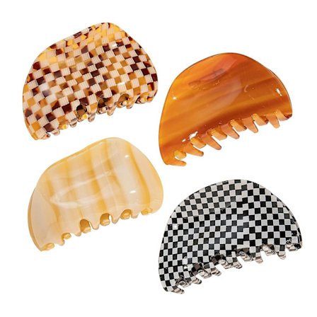 Checker Claws Skildpadde Hårspænder Klo Clips Til Kvinder Skridsikker Gitter Design Hårklemmer 80'er Æstetik Store Hår Accessories Til Piger