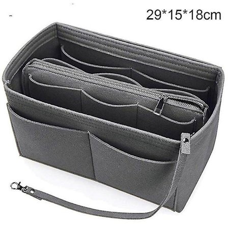 Purse Organizer Insert Felt Bag With Zipper Handbag Tote Shaper Multi Pockets Large Storage Bags