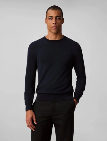 Calvin Klein Ls Supima Cotton Crew 14Gg - Navy - S