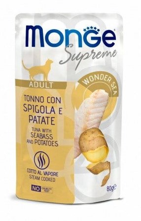 Monge Supreme Pezzetti Di Tonno Con Spigola E Patate Per Gatti