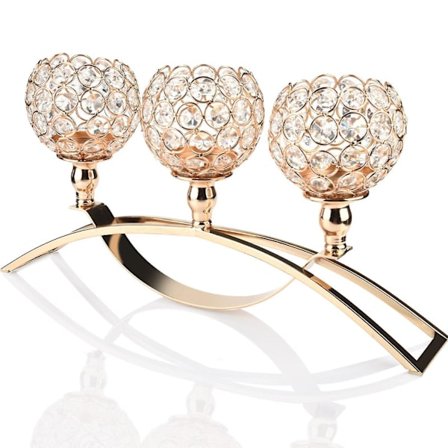 Crystal Candlestick 16 Inch Iron A-rch Candelabro Crystal Candlestick Wedding Valentine's Day Festival Decoration