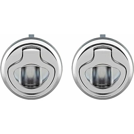 Dekk Hardware 2 stk. Flush Hatch Latch i sinklegering, Flush Dørhåndtak Hatch Slam Latch Lås for Båt Bobil, Sølv